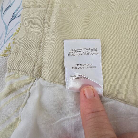 2 Croscill Cecilia Roses and Eyelet Lace Valances Cottage Patchwork 86"x18" - Picture 6 of 6